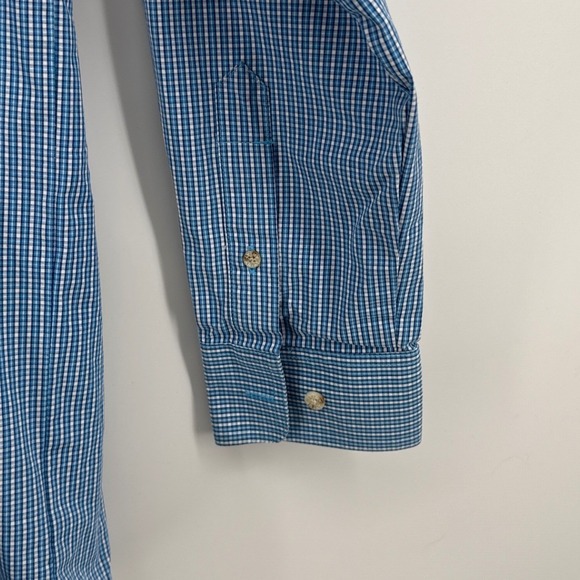 Ariat Pro Series Mens Blue Gingham Long Sleeve Button Down Shirt Small 10013022 - Picture 4 of 12